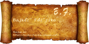 Bajkó Füzike névjegykártya